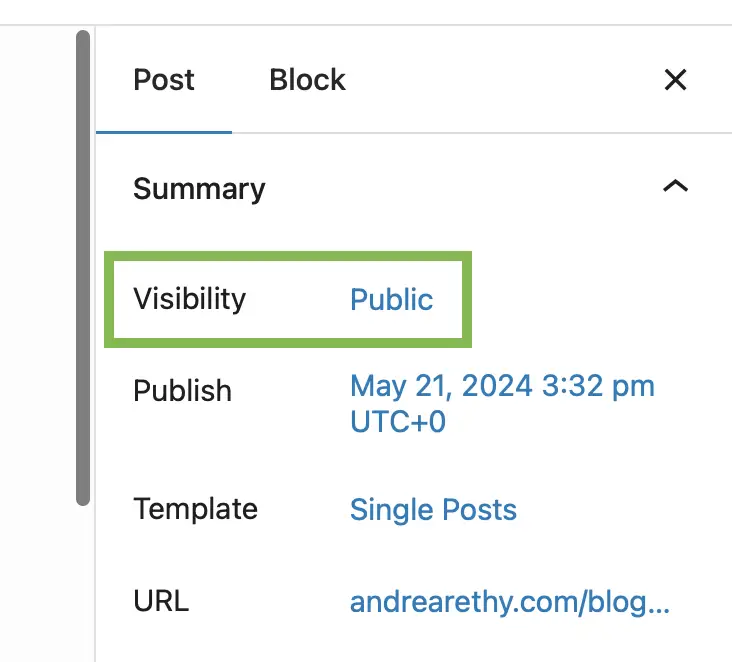 Wordpress Post Metadata Summary