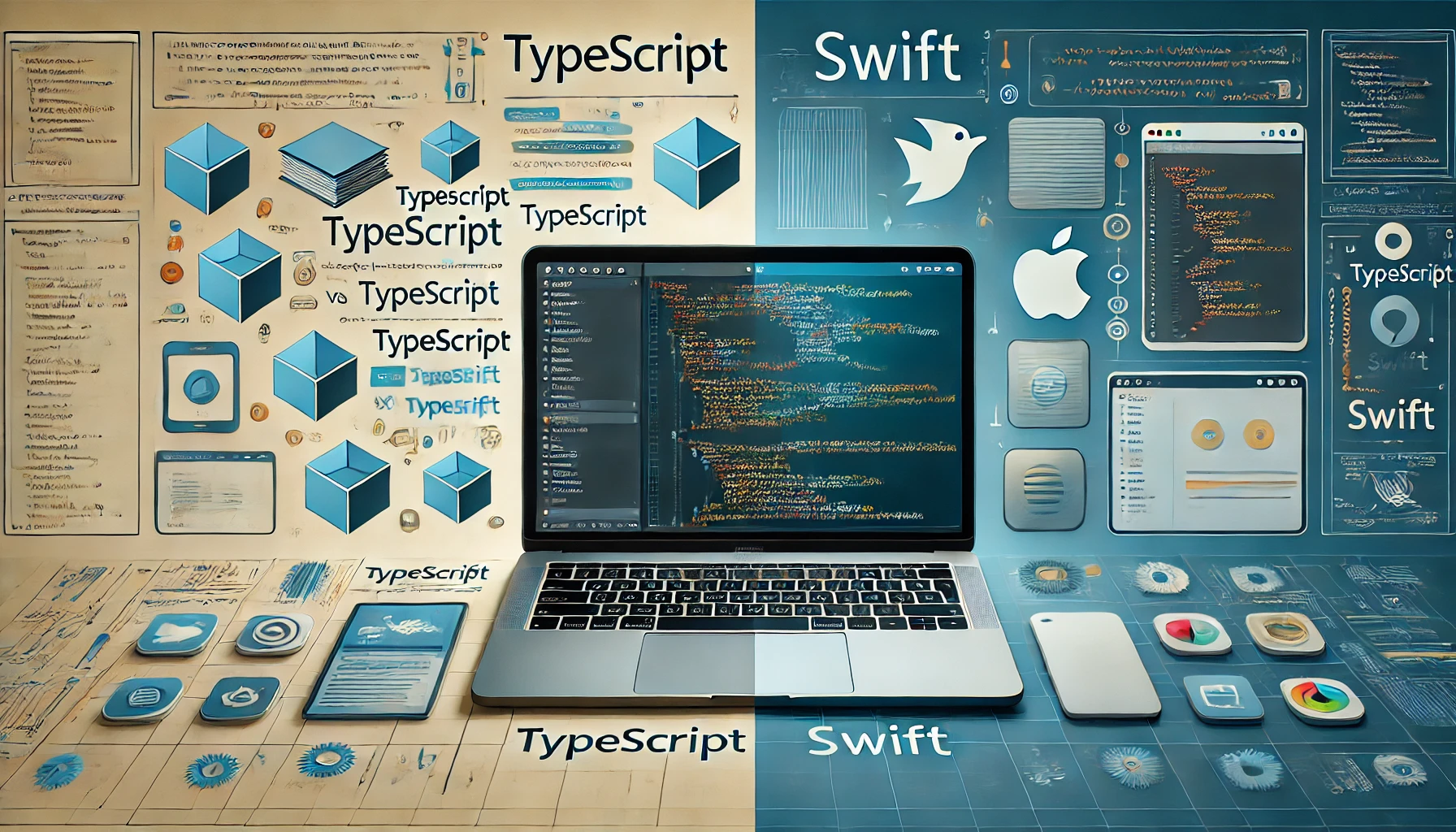 TypeScript vs Swift illustration